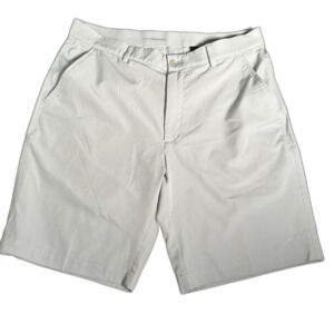 Greg Norman Golf Shorts Men's 34 Stretch Performance Light Gray Chino Style